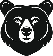 A bold bear head silhouette showcasing its powerful presence in a minimalist form
