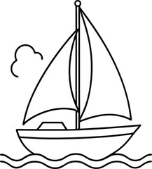A small sailboat catching the wind with its sail perfect for kids who love the sea
