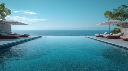 Fototapeta premium Luxury Pool with Ocean View