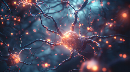 Neurons cells concept. Neurons, nervous system