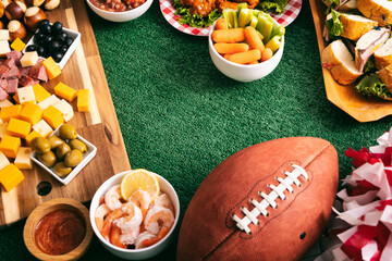 Sports: Footballl Tailgate Party With Copyspace In Center