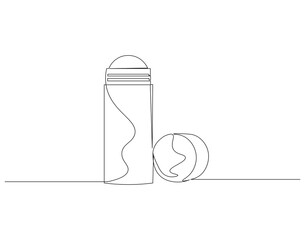 Continuous line drawing of deodorant. Single line illustration of deodorant. National grooming day concept. Editable outline