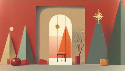 Modern Christmas design in many colors