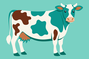 Cow, watercolor clipart illustration with isolated background.
