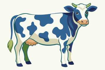 Cow, watercolor clipart illustration with isolated background.
