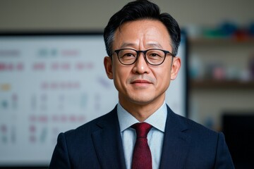 Confident professional guiding a team in a modern office during a workday meeting