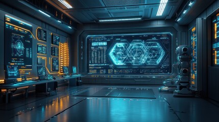 Obraz premium Futuristic Control Room