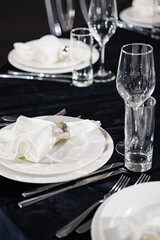festive table setting for a wedding banquet or a solemn event.