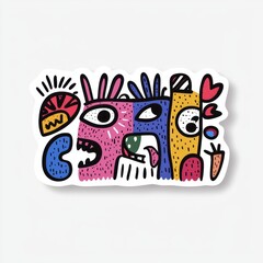 Obraz premium Colorful abstract characters come alive in a playful, imaginative urban setting