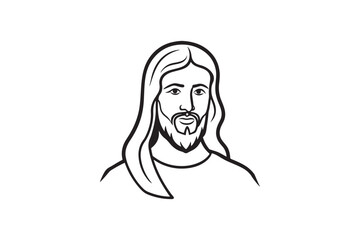 Jesus head silhouette vector illustration