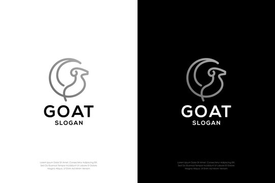 Goat letter G logo design vector