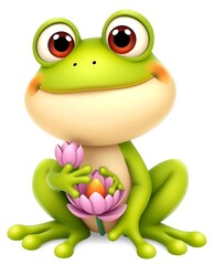 Playful 3D Cartoon Frog with Big Eyes
