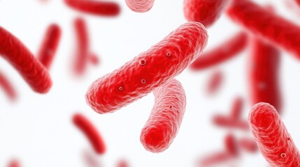 Fototapeta premium Sepsis bacteria spreading through bloodstream, medical illustration, hyper-realistic, high detail, clinical concept, isolated on white background