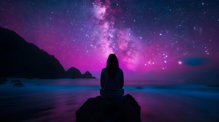 Large Rock Sitting Top Beach Under Sky