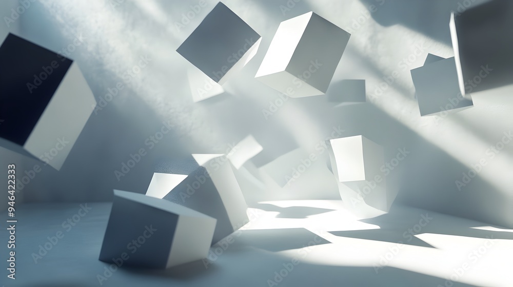 Aufkleber conceptual image showcasing intricate geometric light formations creating captivating shadow pattern