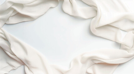 Obraz premium A white fabric is draped over a white background