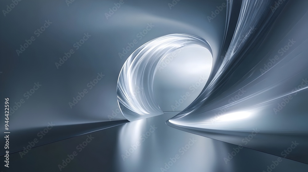 Poster conceptual image showcasing light bending and distorting around an invisible object creating a surre