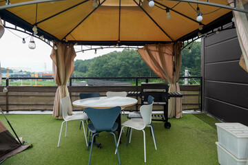 table and chairs on the terrace