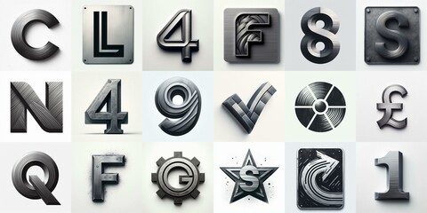 Brushed charcoal Lettering Typeface. AI generated illustration