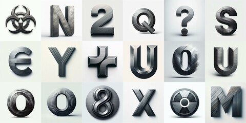 Brushed charcoal Lettering Typeface. AI generated illustration