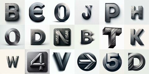 Brushed charcoal Lettering Typeface. AI generated illustration