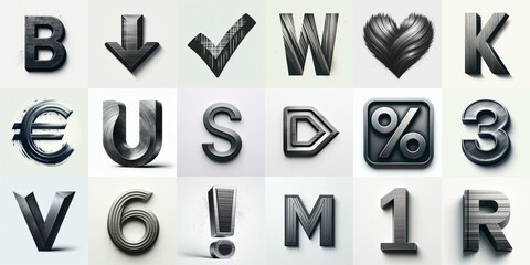 Brushed charcoal Lettering Typeface. AI generated illustration