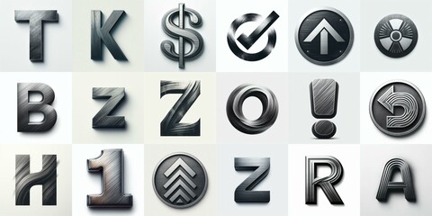 Brushed charcoal Lettering Typeface. AI generated illustration
