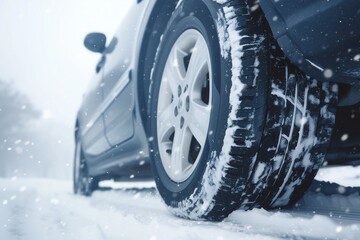 Winter tires, winter vehicles, tires on snowy roads