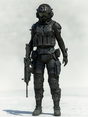 A man in a military uniform holding a rifle