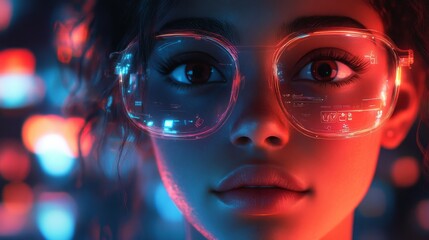 Individuals represented as holographic avatars interact within a vibrant digital space, showcasing advanced technology and immersive experiences.