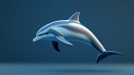 Fototapeta premium A Gray Dolphin Leaping Through The Air