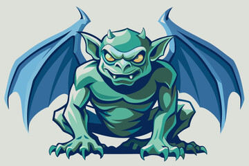 Obraz premium Gargoyle, watercolor clipart illustration with isolated background. 