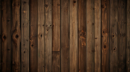 Fototapeta premium Fondo de tablón de madera de color marrón oscuro, papel tapiz. Antiguo fondo de madera con textura oscura grunge, la superficie de la antigua textura de madera marrón, vista superior de paneles. 