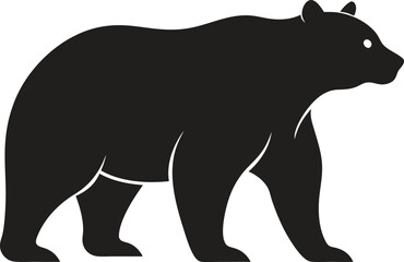 Bear silhouette Vector art illustration 2  , a cute bear silhouette Vector.