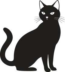 A Cute Cat silhouette Vector art illustration 2 . Cat set vector art .