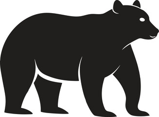 Fototapeta premium Bear silhouette Vector art illustration , a cute bear silhouette Vector.