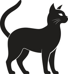A Cute Cat silhouette Vector art illustration. Cat set vector art .