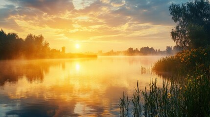 Obraz premium Golden Hour on the River