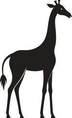 A cute Giraffe silhouette Vector art illustration ,