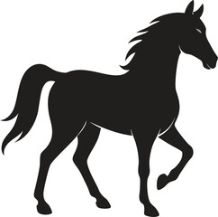 Horse silhouette Vector art illustration . Horse ride , horse set .