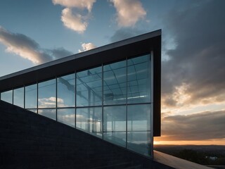 Modern architecture featuring a glass skylight
