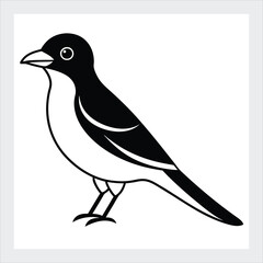  Bird silhouette vector illustration icon.