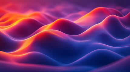 Obraz premium Abstract Wavy Landscape in Vibrant Sunset Hues