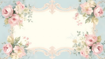 An elegant golden ornate frame with delicate roses suitable for luxury invitations and decor.