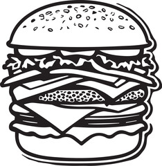 Vector image of a hamburger on a white background
