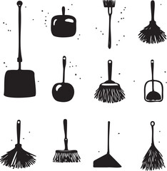 Naklejka premium Floor mopping silhouette on white background 