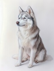 A majestic husky portrait showcasing its striking features and plush fur, embodying loyalty and strength.