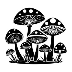 Download Mushrooms Vector Illustration Silhouette Svg File For Design.