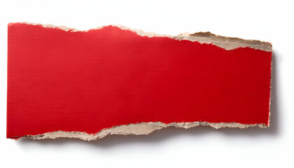 Vibrant red paper with a textured surface, ideal for creative projects Isolated red paper great for graphic design elements white background 