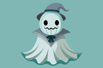 Victorian ghost, watercolor clipart illustration with isolated background.
